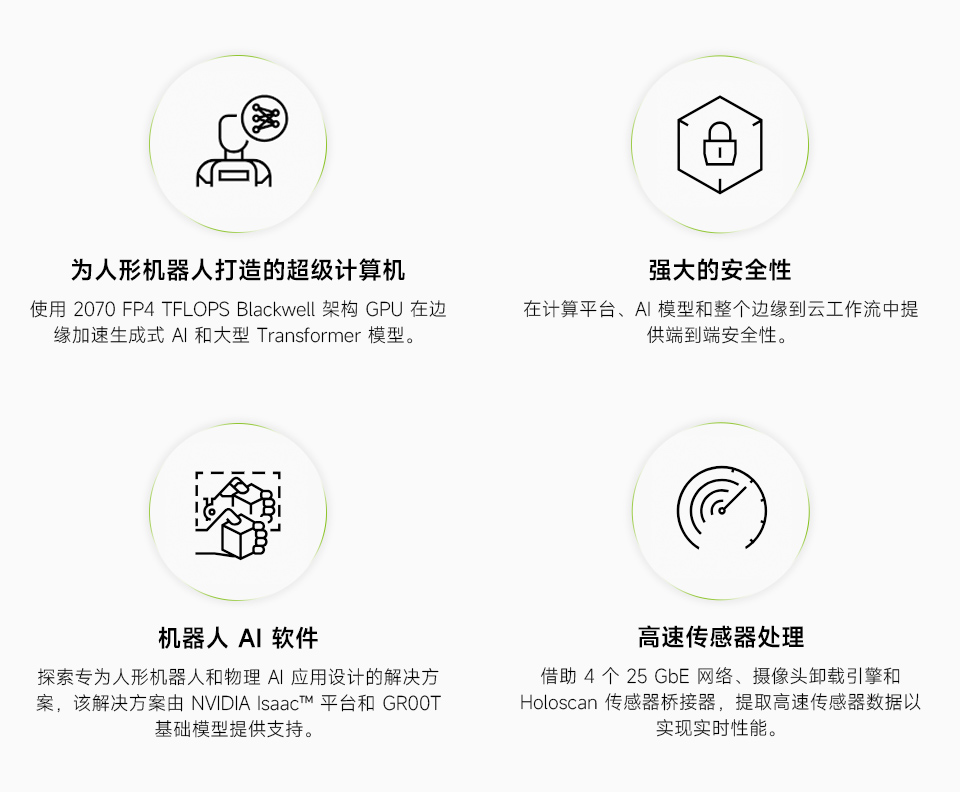 Jetson AGX Thor Developer Kit 开发套件拥有Blackwell 架构 GPU、传感器处理和机器人 AI 软件堆栈