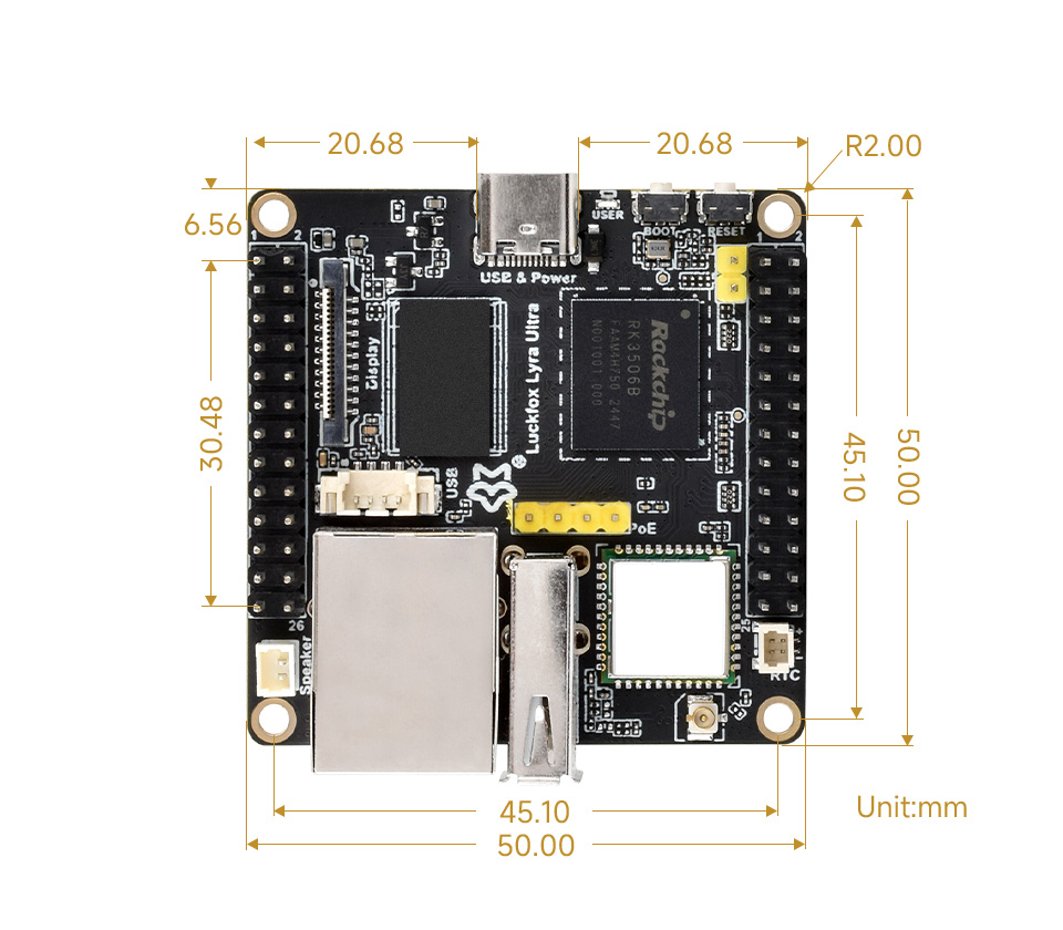 Luckfox Lyra Ultra 产品尺寸