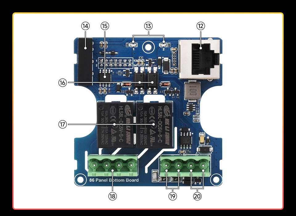幸狐 Core1106 智能 86 盒 86 Panel Bottom Board PCB布局图片