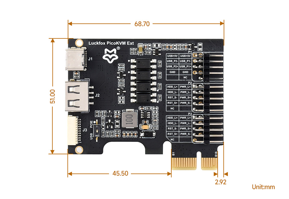 Luckfox PicoKVM 拓展板外形尺寸