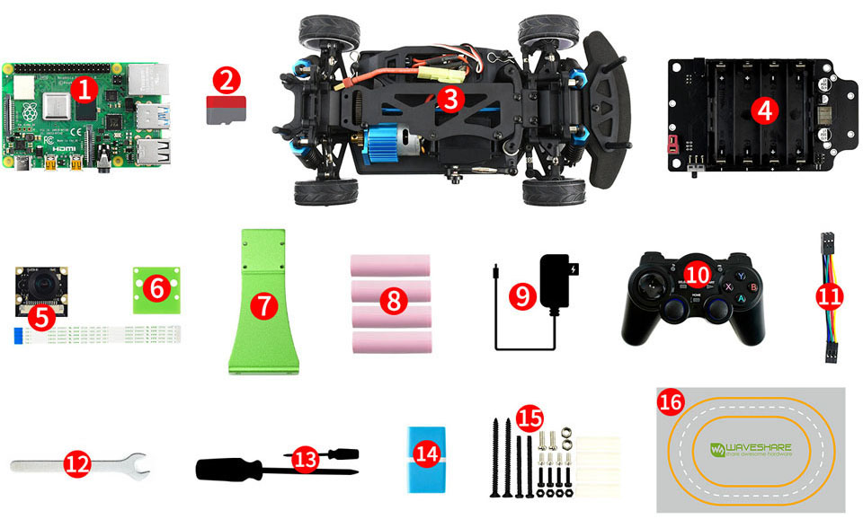 PiRacer Pro AI智能机器人配置包装清单
