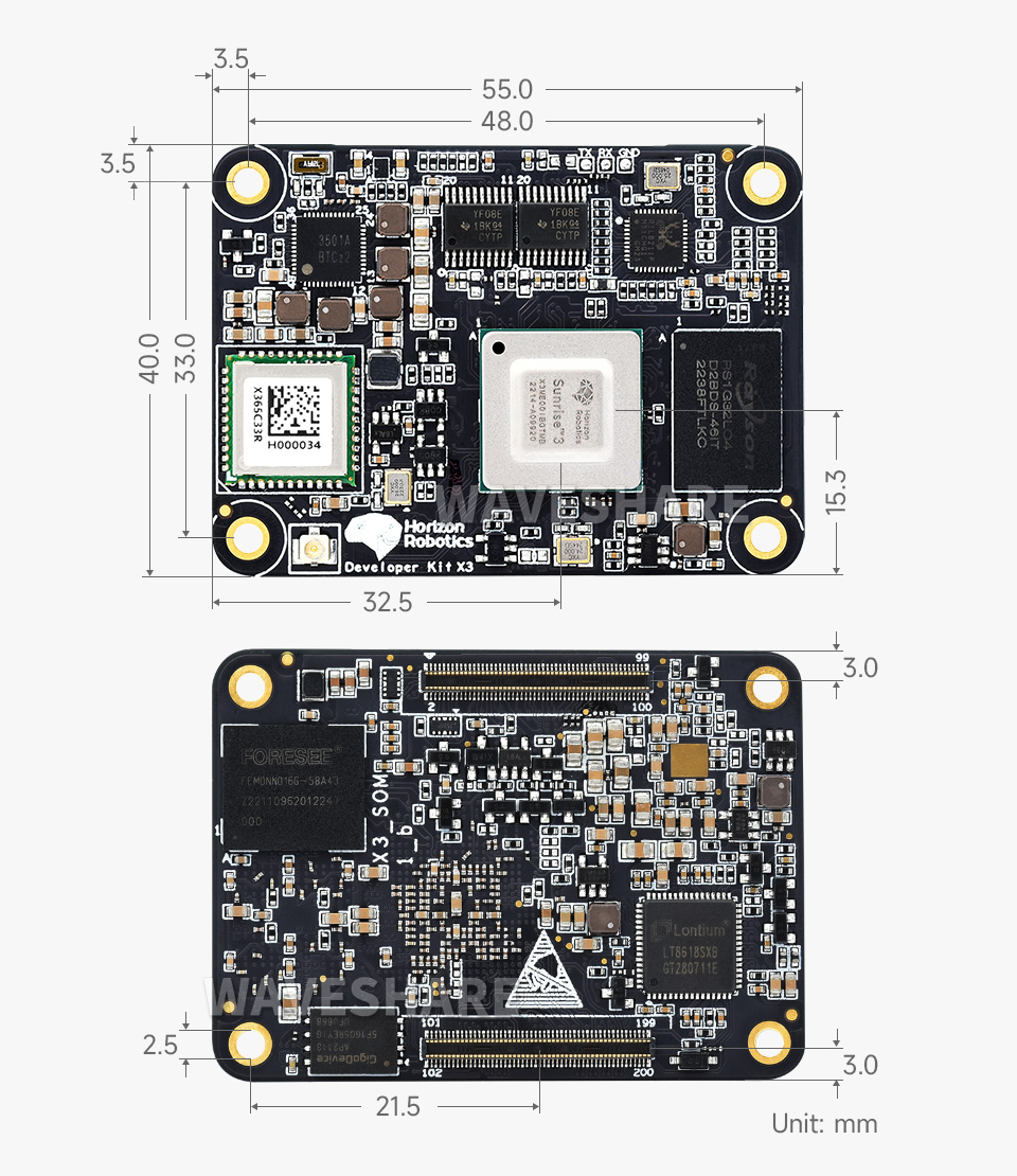 地平线旭日®X3 智能模组 产品尺寸