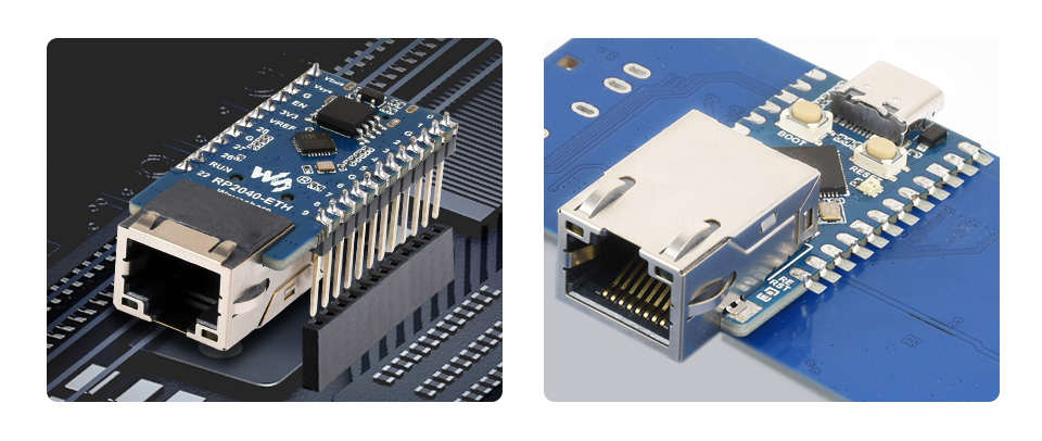 RP2040-ETH 体积小巧，易集成