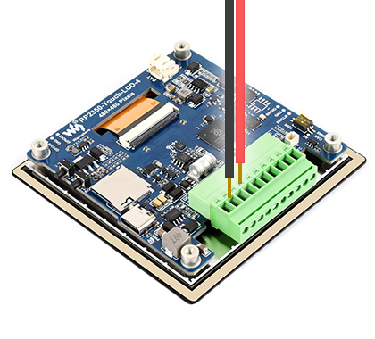 4英寸电容触控屏开发板背面插线示意图