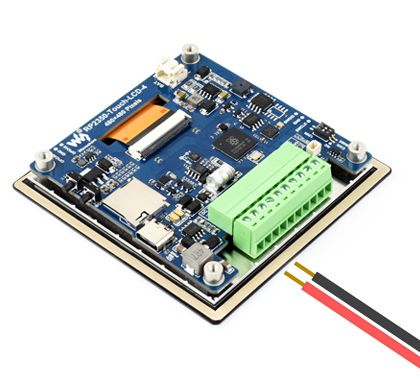 RP2350 4英寸电容触控屏开发板底部插线示意图