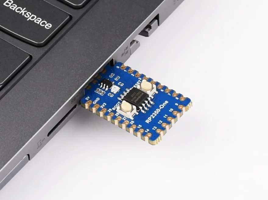 微雪 RP2350 微控制器开发板板载 USB-A 公口