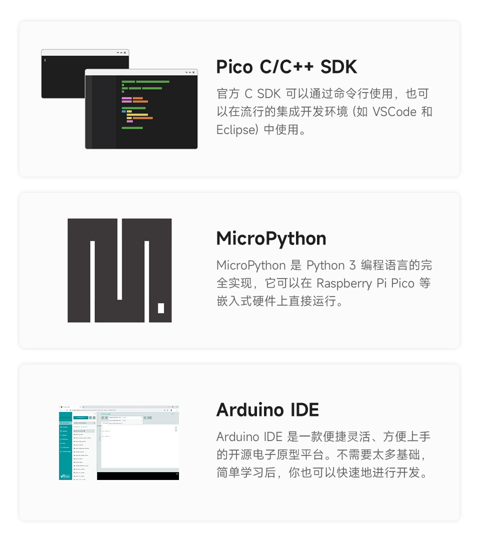 RP2350-AMOLED-2.41 支持 C/C++、MicroPython、Arduino