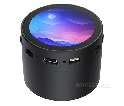 RP2350-Touch-LCD-1.85C-BOX 带音箱版本 (电池选配) 