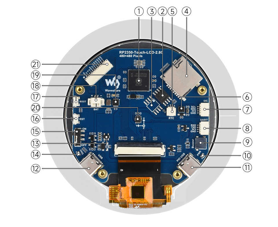 2.1 英寸电容触控屏开发板资源简介