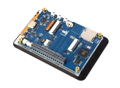 RP2350 3.5 英寸电容触控屏开发板，并带有特性图标如： 2.4GHz WiFi和 BLE5 模组，480×480分辨率和5点触控