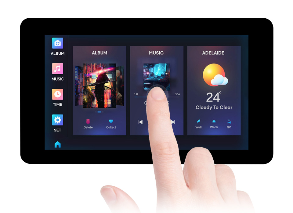 RP2350 7 英寸电容触控屏支持电容式五点触摸