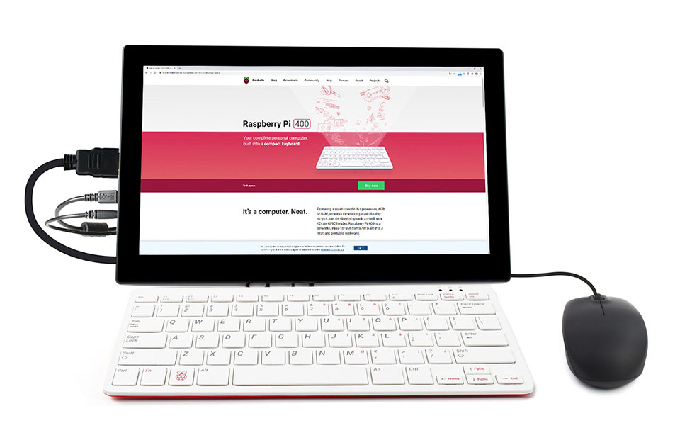 树莓派Raspberry Pi 400键盘型主板加7英寸屏幕