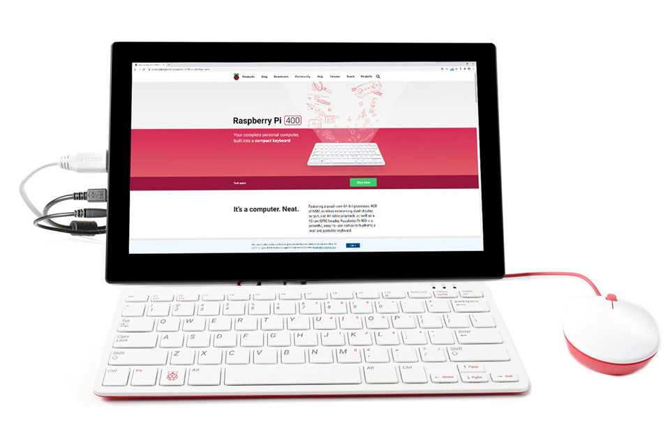 树莓派Raspberry Pi 400键盘型主板加7英寸屏幕