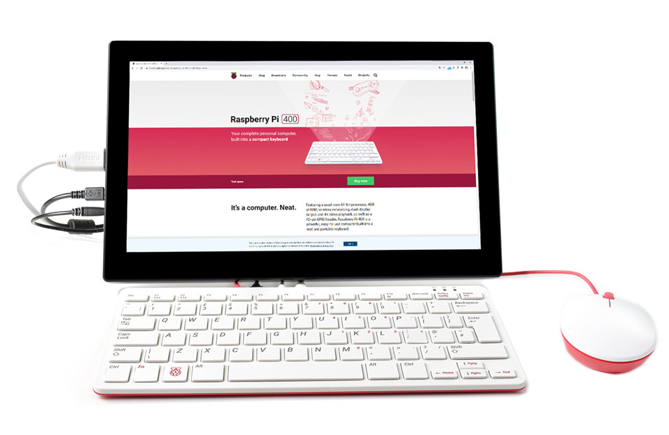 树莓派Raspberry Pi 400键盘型主板加7英寸屏幕