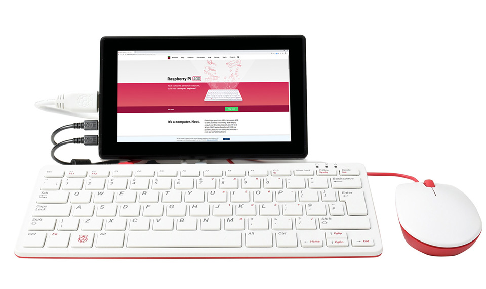 树莓派Raspberry Pi 400键盘型主板加7英寸屏幕