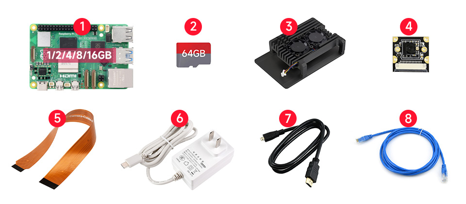 PI5-2GB Dual-Camera Kit B 配置清单