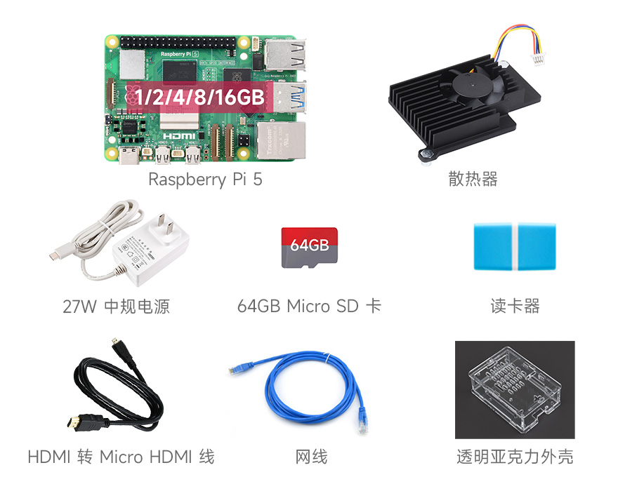 Raspberry Pi 5 2/4/8GB 基础套餐
