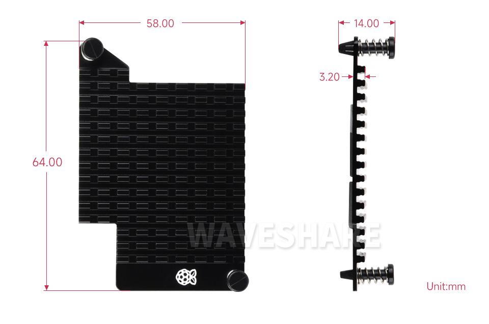 Raspberry Pi 官方设计的人工智能扩展板产品尺寸