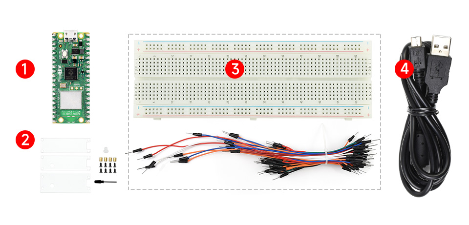 Raspberry Pi Pico 2 W新型微控制器迷你开发板配置清单