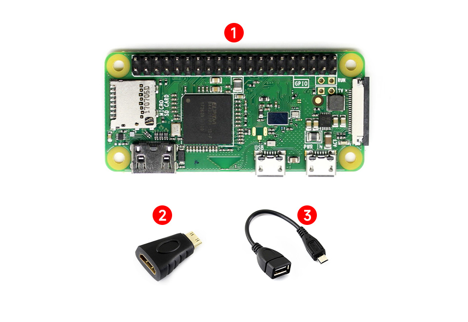 树莓派 Zero  WiFi 版 加焊排针套餐A 配置清单