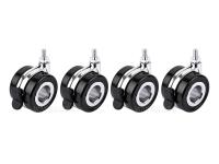 HomeRack 2.5寸(60mm)中空万向轮套件 带刹车 适用带M8螺孔设备 承重65kg/轮